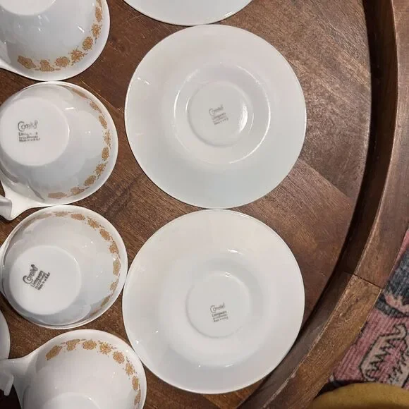 Vintage Pyrex Corelle Corning ware Gold Butterfly Tea Set 18 pieces Cottage Core